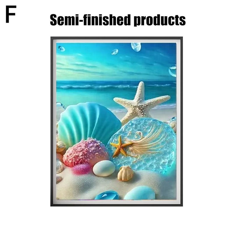 Diamond painting, seashell, 5D full diamond, bedroom, simple handmade DIY rhinestone decorative painting